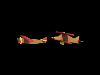 Wooden Airplane 3D model purchase