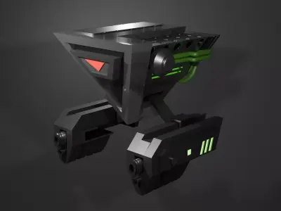 Low Poly Sci-Fi Defense Drone Low-poly 3D model