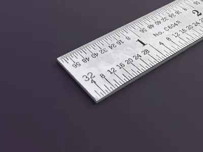 6 Inch Steel Scale Low-poly 3D model