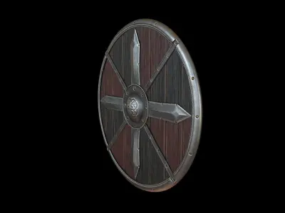 Shield medieval v4 Low-poly 3D model