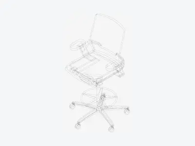 Chair - Office - Worksmart - Counter - Type 3 Low-poly 3D model