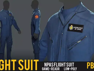 NPAS Style Flight Suit - Police Aviation 3D Model for EUP Low-poly 3D model