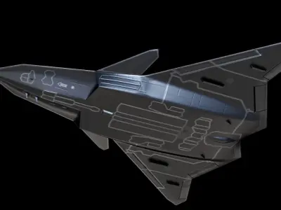 FA-XX Concept US Stealth Fighter Low-poly 3D model