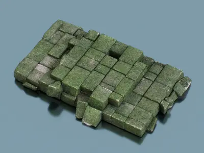 Ancient stone platform Low-poly 3D model