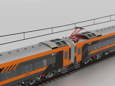 Train 18 Vande Bharat Express in Saffron White Livery 3D model