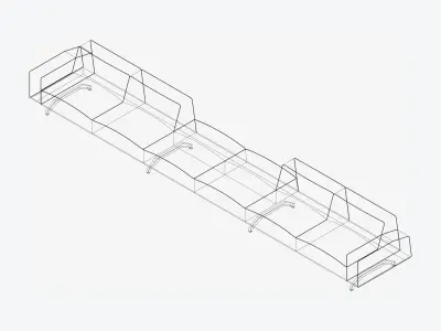 Seat - Sofa - Simplicity - Linear Low-poly 3D model