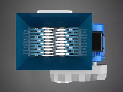 HOPPER SHARP INTERLOCKING ROTARY BLADE SHREDDER CRUSHER MACHINE 3D model