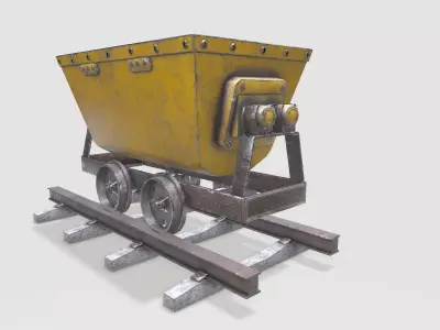 Mine Wagon-1 Low-poly 3D model