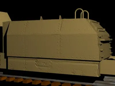 Front-tender for the German WKII Panzerlok BR 57 3D model