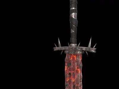 fantasy lava blade Low-poly 3D model