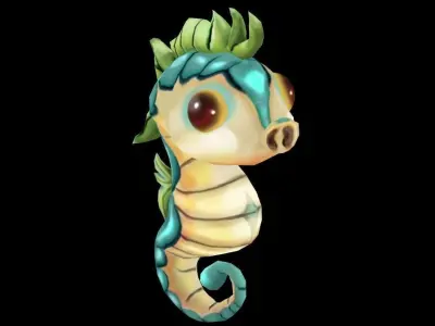 seahorse Low-poly 3D model get