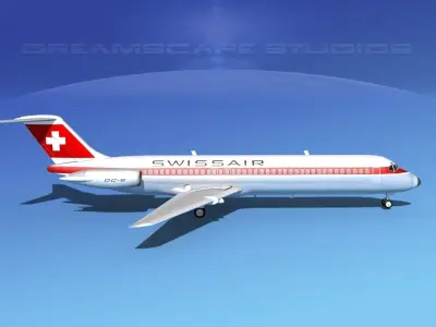 Douglas DC-9-40 Swissair 3D model