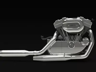 Motorcycle Evo Engine 3D model