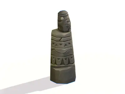 Handpaint Cartoon Stone Memorial Totem Symbol Low-poly 3D model shop