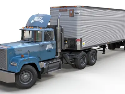 SuperLiner dryvan truck Low-poly 3D model