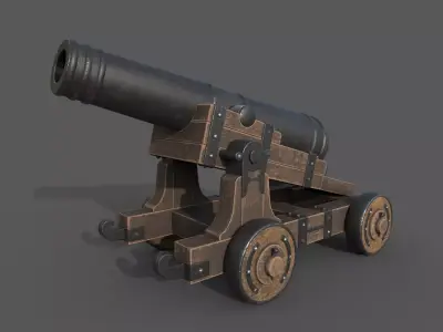 Medieval cannon Low-poly 3D model order