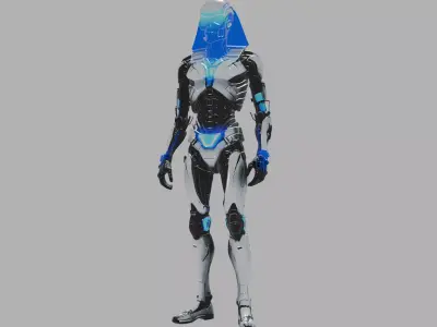 Futuristic Egyptian Pharaoh Humanoid Robot 3D model