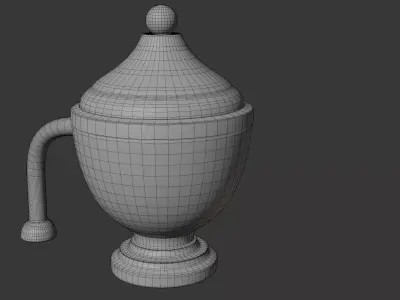Antique Brass Mabkhara - Arabic Bakhoor Incense Burner PBR 3D model