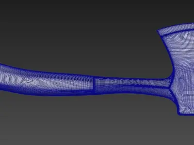 Modern Axe Set 02 Highpoly 3D model
