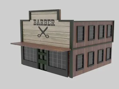 Wild West - Barber Low-poly 3D model