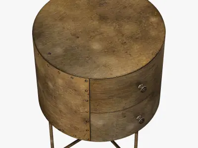 de eekhoorn glossy rond kastje metal antique brass 3D model