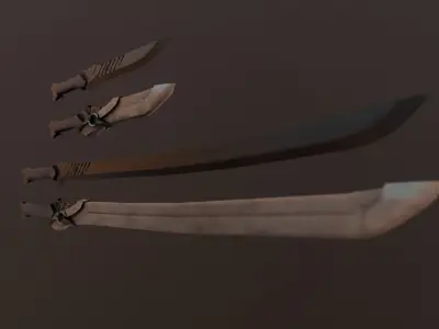Sword and Blade  Low-poly 3D model