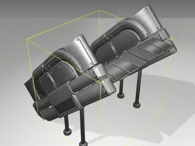 Futuristic Stairs - 24 - Basic Textures Low-poly 3D model