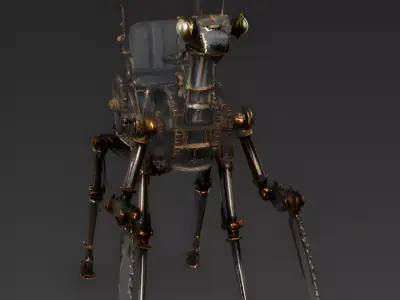 Scythe Strider Mechanical Mantis 3D Model Low-poly 3D model