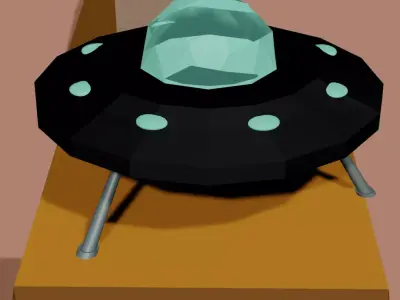 low poly ufo alien spaceship Free low-poly 3D model