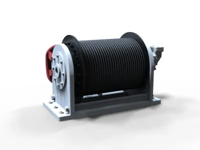 Crane winch functioning 3D print model