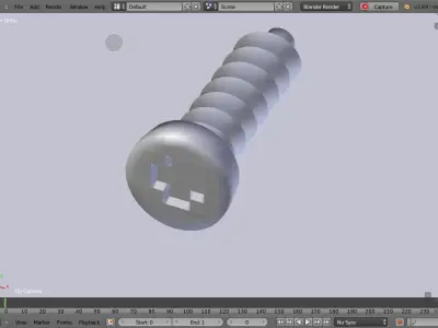 Screw silver spiral Free 3D model