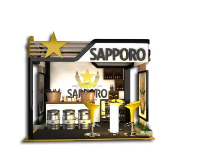Sapporo Beer Stand 3mX3m 3dsmax - Vray 3D model