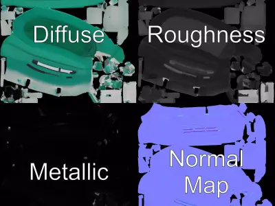 Emerald Inflatable Boat model pack Low-poly 3D model