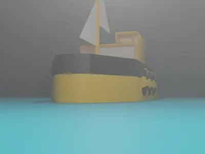 Minimalistic Low-poly Boat Elegance and Simplicity  Low-poly 3D model