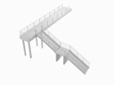 Railway Footbridge 3D model