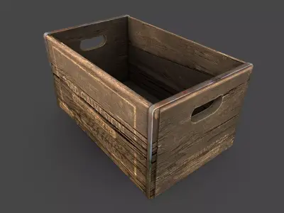 Old Crate Low-poly 3D model get