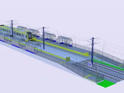 LA light rail stations II 3D Model Pack