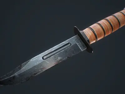 KaBar USMC and 1211 Low-poly 3D model