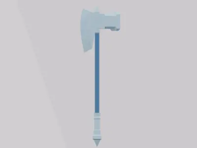 HumerAxe LowPoly plastic pipe with handle Low-poly 3D model