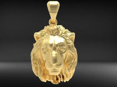 Lion head pendant Hollow Light weight Jewelry 3D print model purchase