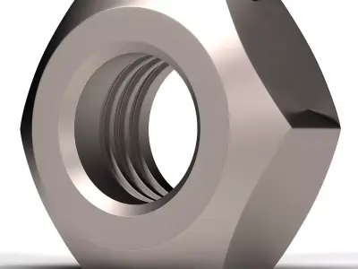 Hex Nut Low-poly 3D model from CGTrader