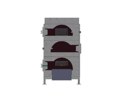 Burner industrial building with ventilation system 3D model
