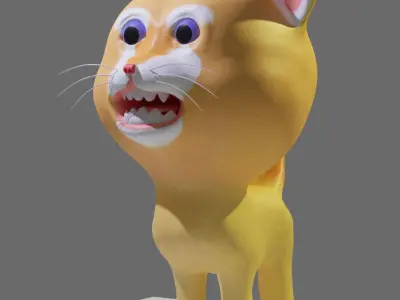cartoon cat 02 3D model