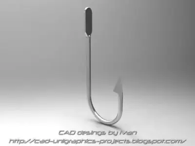 Simple fishing hook Free 3D model
