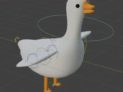 Goose Cartoon Free low-poly 3D model