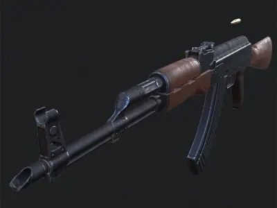 3DRT - Modern firearms HD - AK 47 Low-poly 3D model