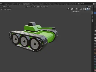 Low Poly Tank Low-poly 3D model