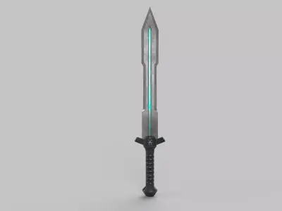 Stylized sword Low-poly 3D model 6