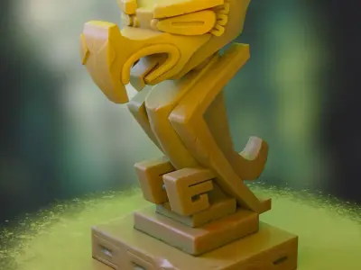 Bird Statue Low-poly 3D model purchase