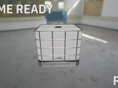 Caged Water Tank PBR Low-poly 3D model